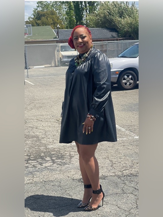 Who What Wear Dresses & Skirts - Who What Wear Black Faux Leather Shift Dress XXL Oversized Minimalist